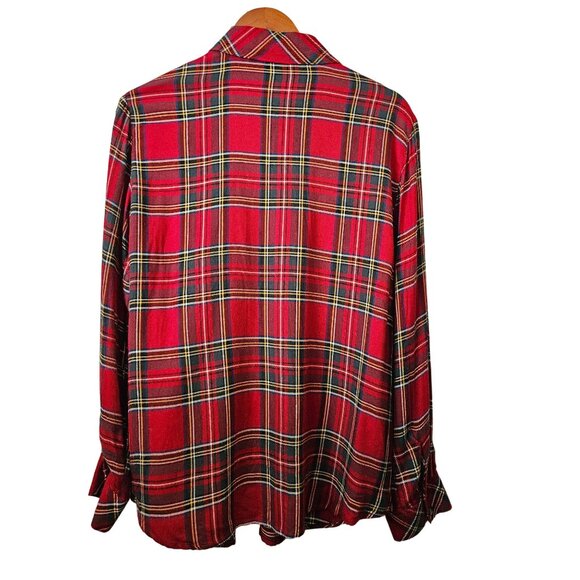 2/$35-Sanctuary Plaid Long Sleeve Snap Button Boyfriend Shirt Pockets - Women M - Picture 3 of 11